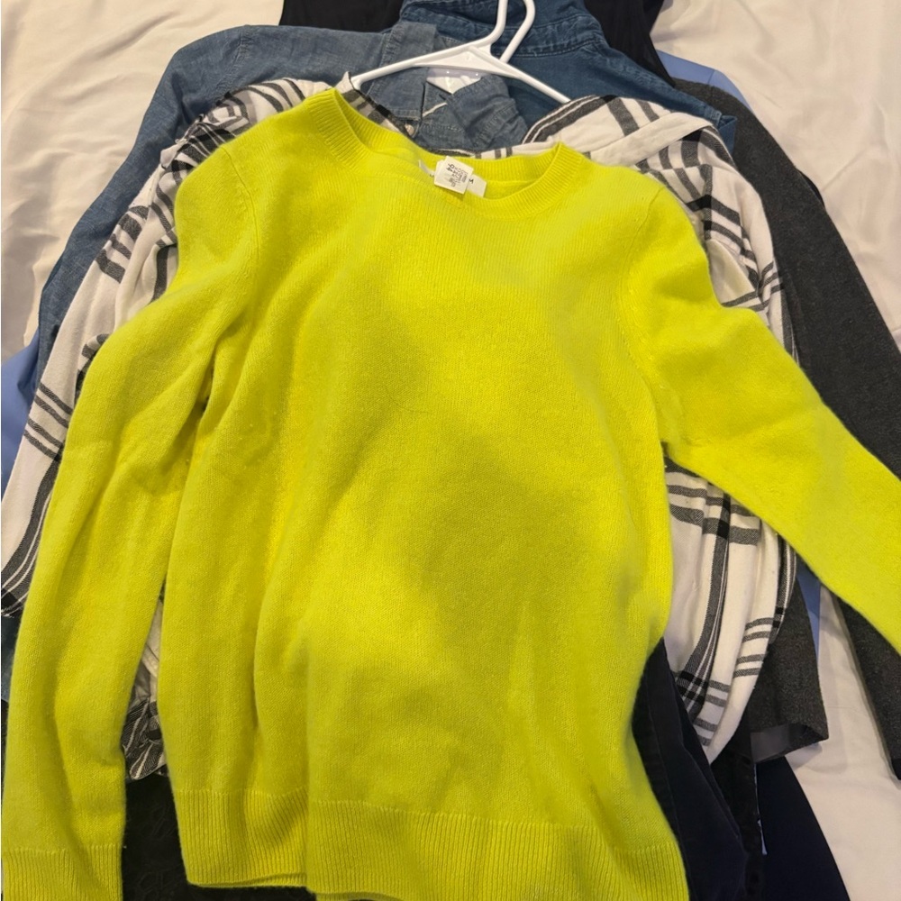 Nordstrom Cashmere Neon Yellow Women's Sweater